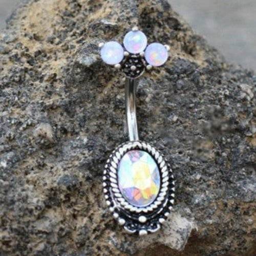 316L Surgical Steel Aurora Borealis CZ Navel Ring - Shop Style & More | Fresh Looks, Everyday Deals & Free Shipping