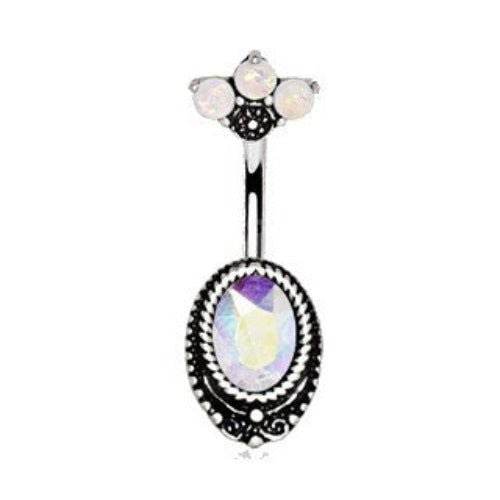 316L Surgical Steel Aurora Borealis CZ Navel Ring - Shop Style & More | Fresh Looks, Everyday Deals & Free Shipping
