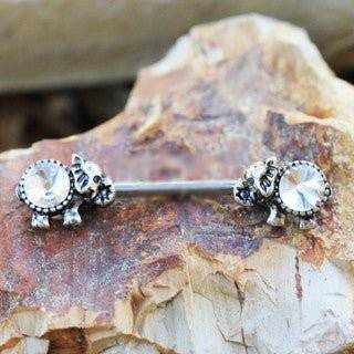 316L Surgical Steel Jeweled Elephant Nipple Bar - Shop Style & More | Fresh Looks, Everyday Deals & Free Shipping