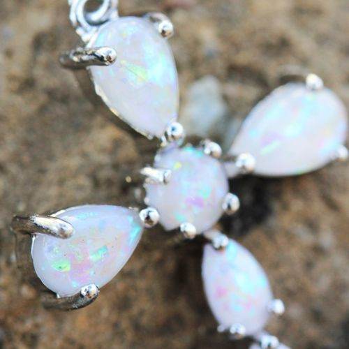 316L Stainless Steel White Synthetic Opal Cross - Shop Style & More | Fresh Looks, Everyday Deals & Free Shipping