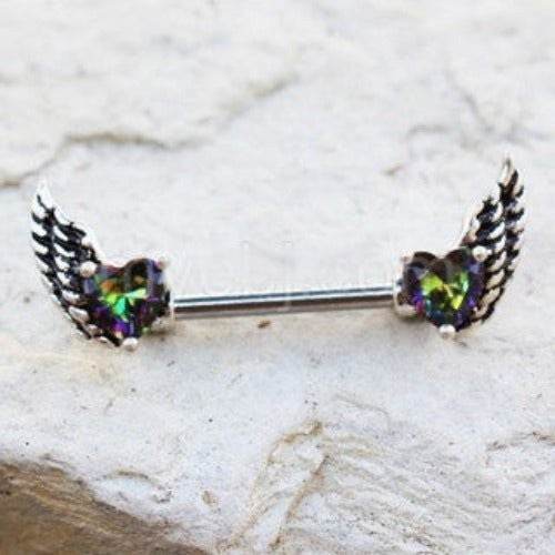 316L Surgical Steel Gothic Winged Heart Nipple Bar - Shop Style & More | Fresh Looks, Everyday Deals & Free Shipping