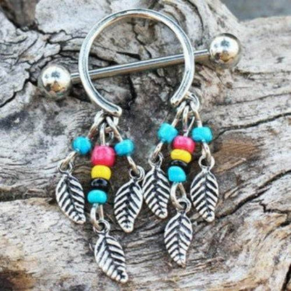 316L Surgical Steel Multi-Colored Beads Feather - Shop Style & More | Fresh Looks, Everyday Deals & Free Shipping