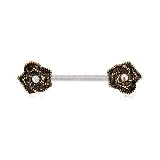 316L Stainless Steel Nipple Bar with Antique Gold - Shop Style & More | Fresh Looks, Everyday Deals & Free Shipping