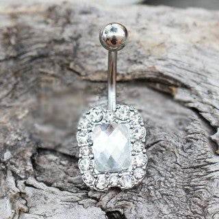 316L Stainless Steel Rectangle Checkerboard Cut CZ - Shop Style & More | Fresh Looks, Everyday Deals & Free Shipping