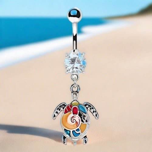 316L Stainless Steel Aloha Sea Turtle Dangle Navel - Shop Style & More | Fresh Looks, Everyday Deals & Free Shipping