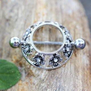316L Stainless Steel Jeweled Flower Nipple Shield - Shop Style & More | Fresh Looks, Everyday Deals & Free Shipping
