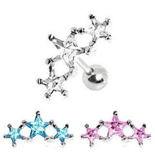 316L Surgical Steel Triple Star Cartilage Earring - Shop Style & More | Fresh Looks, Everyday Deals & Free Shipping