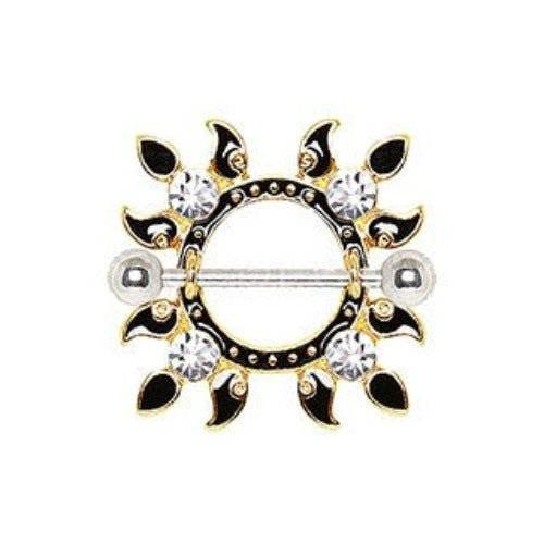 Gold Plated Jeweled Flaming Sun Nipple Shield - Shop Style & More | Fresh Looks, Everyday Deals & Free Shipping