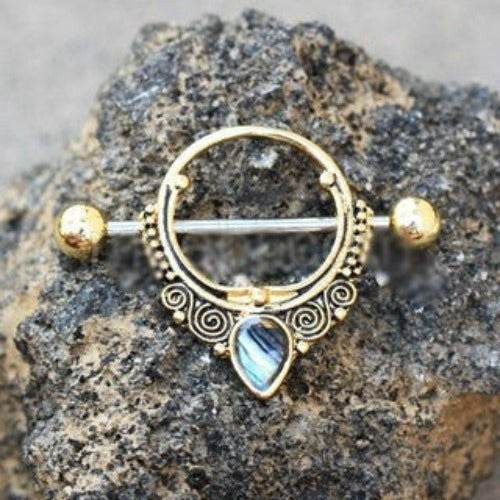 Gold Plated Ornate Nipple Shield with Tear Drop - Shop Style & More | Fresh Looks, Everyday Deals & Free Shipping