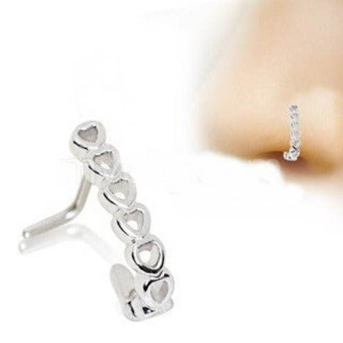 316L Stainless Steel Heart L Bend Half Nose Hoop - Shop Style & More | Fresh Looks, Everyday Deals & Free Shipping