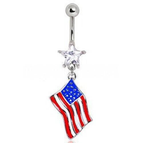 316L Surgical Steel USA Flag Navel Ring - Shop Style & More | Fresh Looks, Everyday Deals & Free Shipping