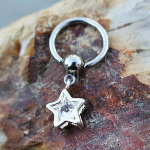 316L Stainless Steel Captive CZ Star Dangle - Shop Style & More | Fresh Looks, Everyday Deals & Free Shipping