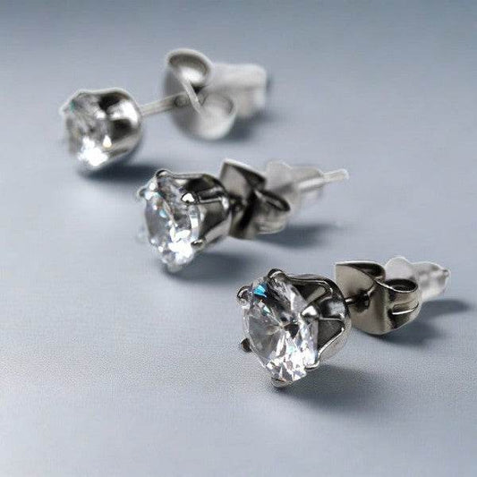 Pair of .925 Sterling Silver Clear Round CZ Stud - Shop Style & More | Fresh Looks, Everyday Deals & Free Shipping