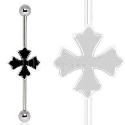 316L Industrial Barbell with Cross Patonce - Shop Style & More | Fresh Looks, Everyday Deals & Free Shipping