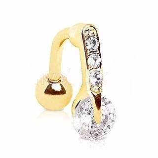 Gold Plated Top Down Round CZ Navel Ring - Shop Style & More | Fresh Looks, Everyday Deals & Free Shipping