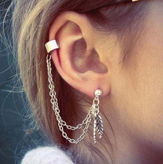 Silver Dangle Ear Cuff Clip Stud Wrap Earring - Shop Style & More | Fresh Looks, Everyday Deals & Free Shipping