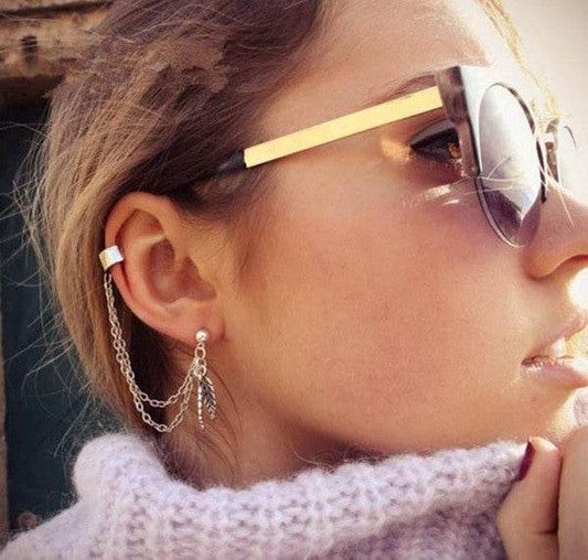 Silver Dangle Ear Cuff Clip Stud Wrap Earring - Shop Style & More | Fresh Looks, Everyday Deals & Free Shipping