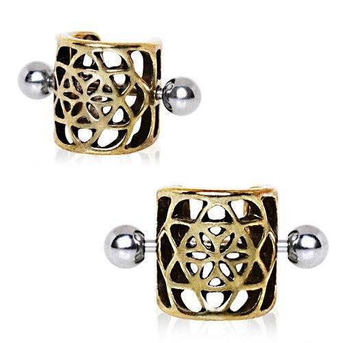 Antique Gold Flower Pentagram Cartilage Ear Cuff - Shop Style & More | Fresh Looks, Everyday Deals & Free Shipping