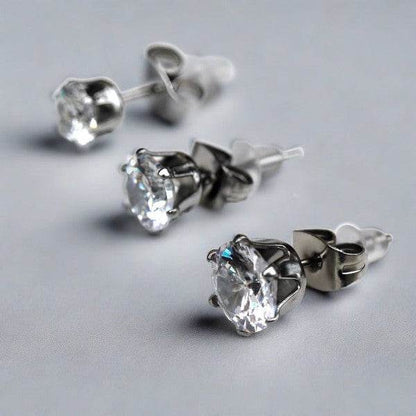 Pair of 316L Surgical Steel Clear Round CZ Stud - Shop Style & More | Fresh Looks, Everyday Deals & Free Shipping