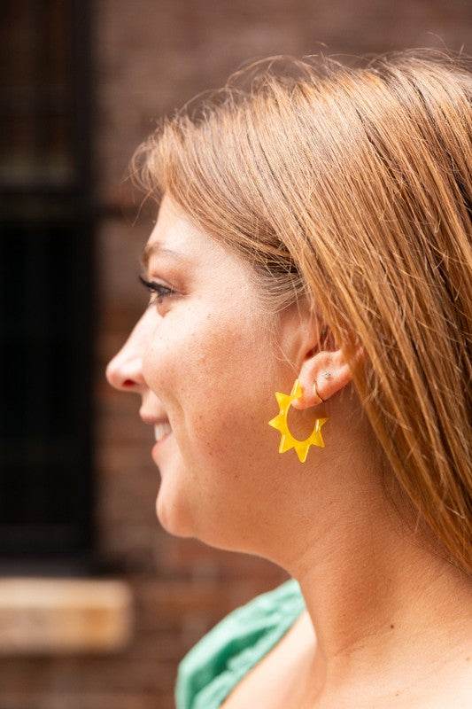 Sunshine Hoops - Yellow - Shop Style & More | Fresh Looks, Everyday Deals & Free Shipping