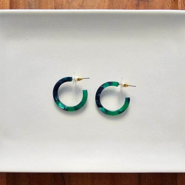 Cam Mini Hoops - Dark Green - Shop Style & More | Fresh Looks, Everyday Deals & Free Shipping