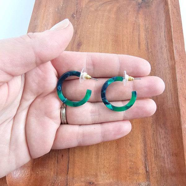 Cam Mini Hoops - Dark Green - Shop Style & More | Fresh Looks, Everyday Deals & Free Shipping