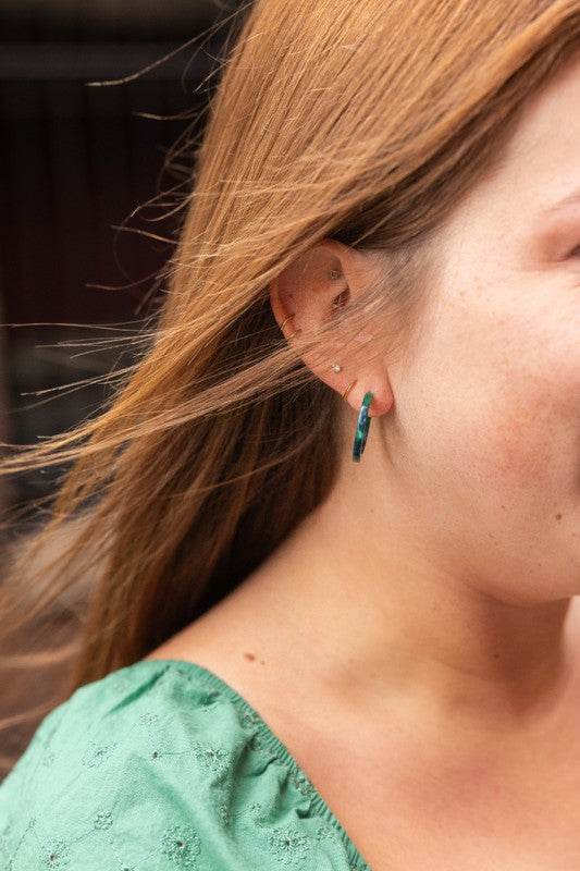 Cam Mini Hoops - Dark Green - Shop Style & More | Fresh Looks, Everyday Deals & Free Shipping