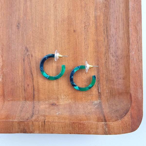 Cam Mini Hoops - Dark Green - Shop Style & More | Fresh Looks, Everyday Deals & Free Shipping