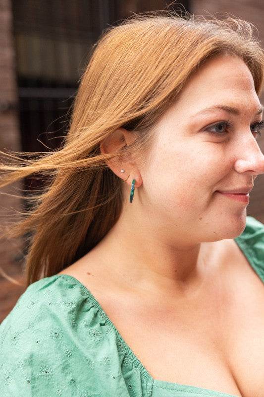 Cam Mini Hoops - Dark Green - Shop Style & More | Fresh Looks, Everyday Deals & Free Shipping