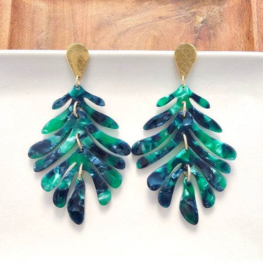 Palm Earrings - Dark Green - Shop Style & More | Fresh Looks, Everyday Deals & Free Shipping