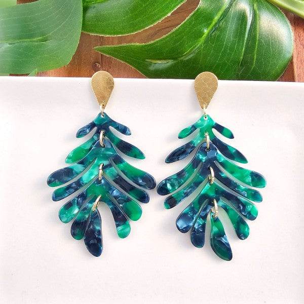 Palm Earrings - Dark Green - Shop Style & More | Fresh Looks, Everyday Deals & Free Shipping