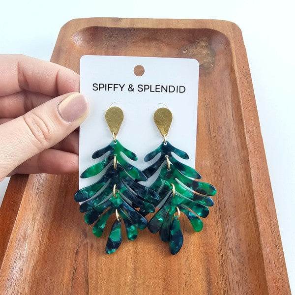 Palm Earrings - Dark Green - Shop Style & More | Fresh Looks, Everyday Deals & Free Shipping
