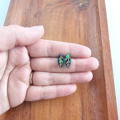 Leaf Studs - Dark Green - Shop Style & More | Fresh Looks, Everyday Deals & Free Shipping