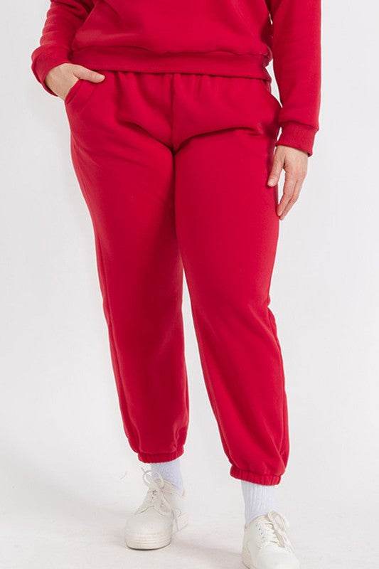 Plus Size Poly Fleece Elastic Waist Joggers - Shop Style & More | Fresh Looks, Everyday Deals & Free Shipping