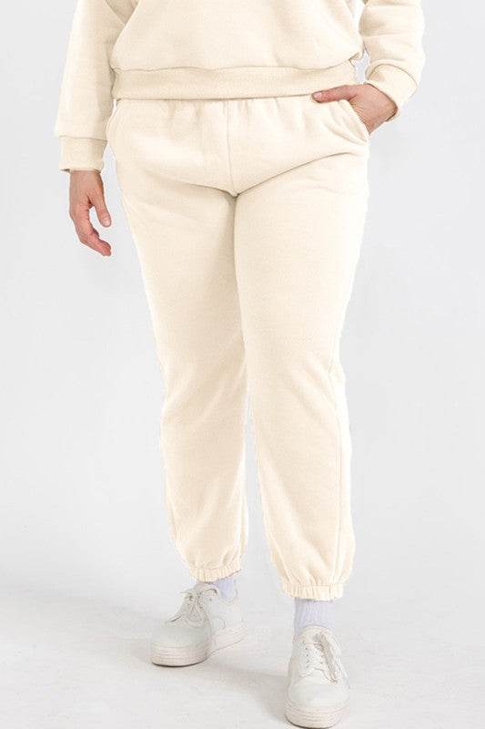 Plus Size Poly Fleece Elastic Waist Joggers - Shop Style & More | Fresh Looks, Everyday Deals & Free Shipping
