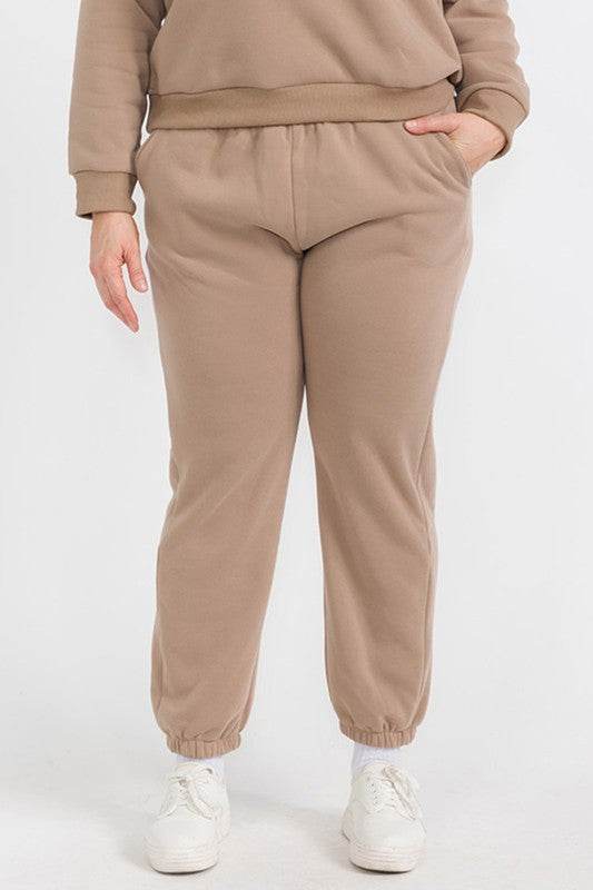 Plus Size Poly Fleece Elastic Waist Joggers - Shop Style & More | Fresh Looks, Everyday Deals & Free Shipping