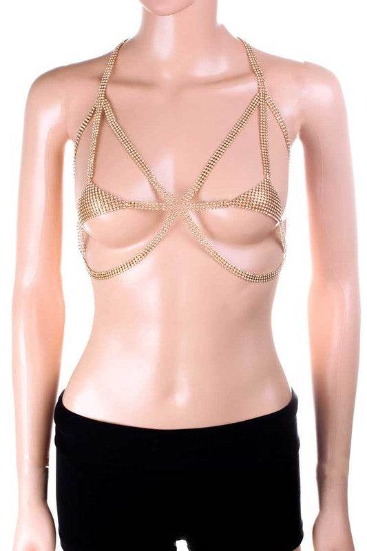 Rhinestone Mesh Cutout Body Chain - Shop Style & More | Fresh Looks, Everyday Deals & Free Shipping