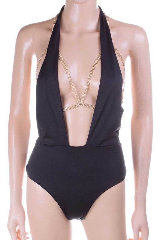 Cutout Rhinestone Mesh Triangle Bra Chain - Shop Style & More | Fresh Looks, Everyday Deals & Free Shipping