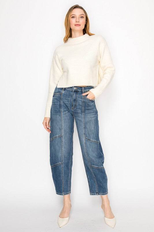 HIGH RISE RELAXED BARREL JEANS - Shop Style & More | Fresh Looks, Everyday Deals & Free Shipping