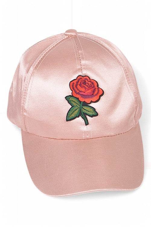 Rose Embroidered Fashion Satin Cap - Shop Style & More | Fresh Looks, Everyday Deals & Free Shipping