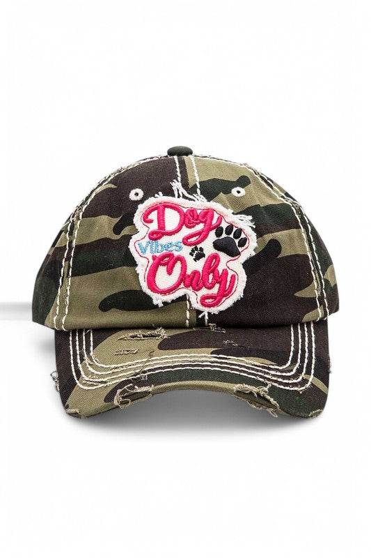 Dog Vibe Only Embroidered Vintage Cotton Cap - Shop Style & More | Fresh Looks, Everyday Deals & Free Shipping