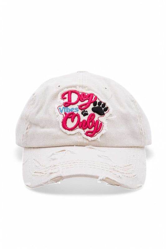 Dog Vibe Only Embroidered Vintage Cotton Cap - Shop Style & More | Fresh Looks, Everyday Deals & Free Shipping