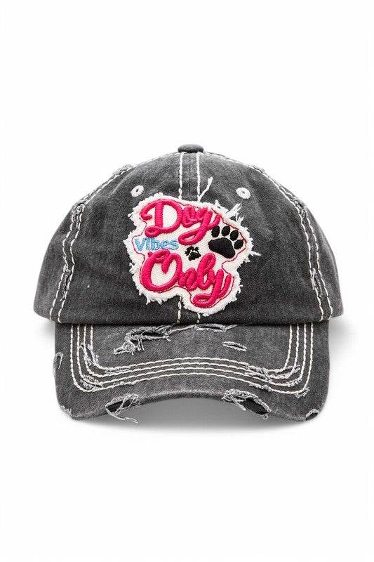 Dog Vibe Only Embroidered Vintage Cotton Cap - Shop Style & More | Fresh Looks, Everyday Deals & Free Shipping