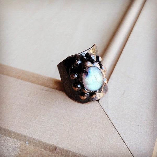 Labradorite Cuff Ring in Antique Copper - Shop Style & More | Fresh Looks, Everyday Deals & Free Shipping