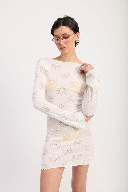MINI OPEN BACK LONG SLEEVE DRESS - Shop Style & More | Fresh Looks, Everyday Deals & Free Shipping