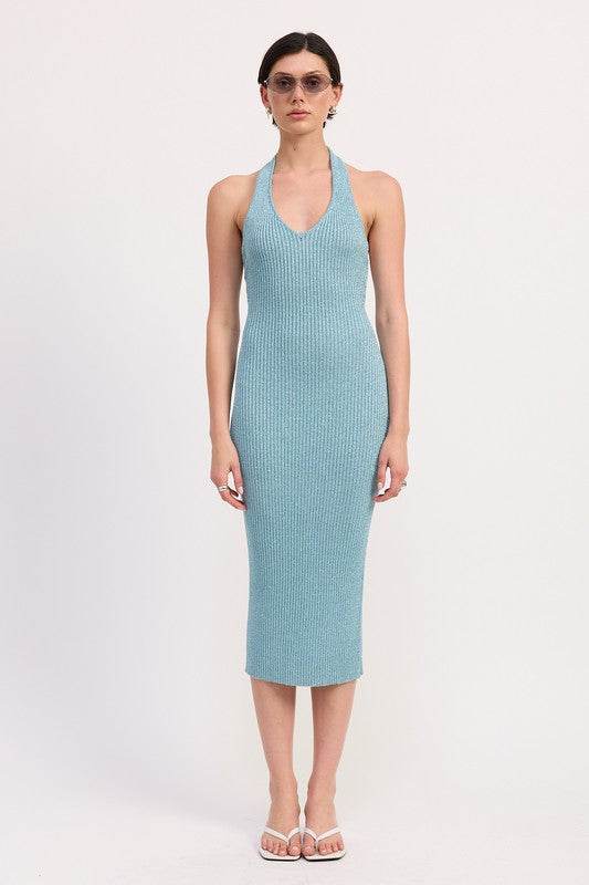 KNIT HALTER BODYCON MIDI DRESS - Shop Style & More | Fresh Looks, Everyday Deals & Free Shipping