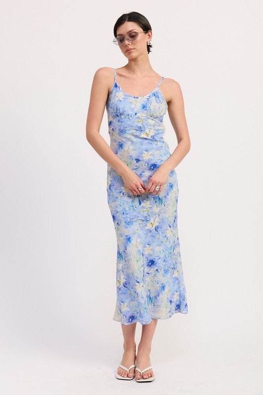 FLORAL SATIN SLIP MIDI DRESS - Shop Style & More | Fresh Looks, Everyday Deals & Free Shipping
