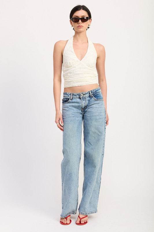 CROPPED HALTER TOP WITH LACE DETAIL - Shop Style & More | Fresh Looks, Everyday Deals & Free Shipping