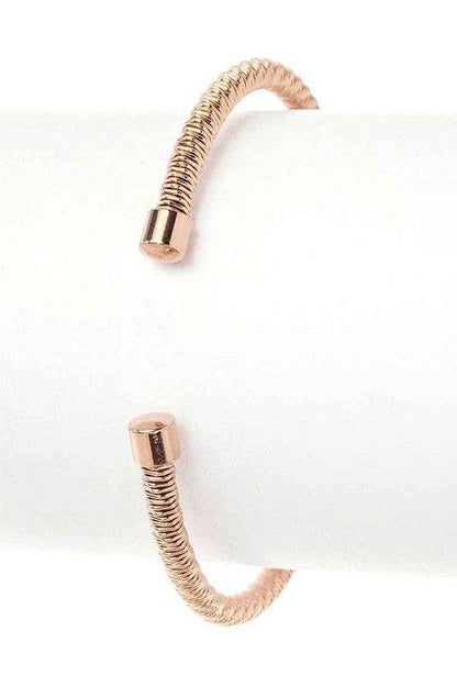 Textured Stainless Steel Adjustable Cuff Bangle - Shop Style & More | Fresh Looks, Everyday Deals & Free Shipping