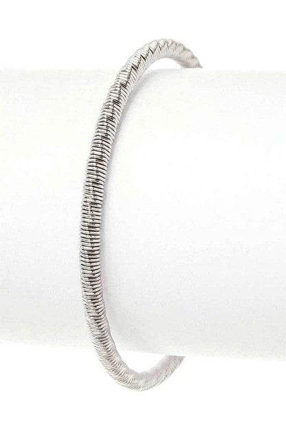 Textured Stainless Steel Adjustable Cuff Bangle - Shop Style & More | Fresh Looks, Everyday Deals & Free Shipping